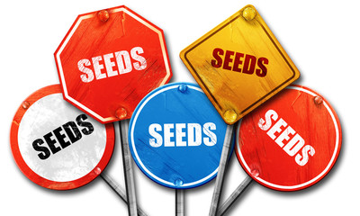 seeds, 3D rendering, street signs