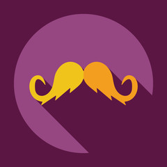 Flat modern design with shadow icon mustache
