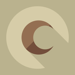 Flat modern design with shadow icons moon