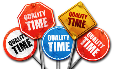 quality time, 3D rendering, street signs