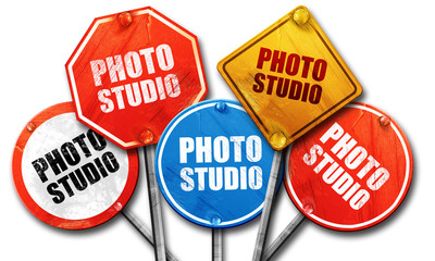 photo studio, 3D rendering, street signs