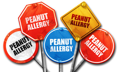 peanut allergy, 3D rendering, street signs