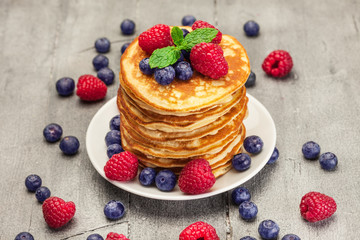Pancakes  with berries