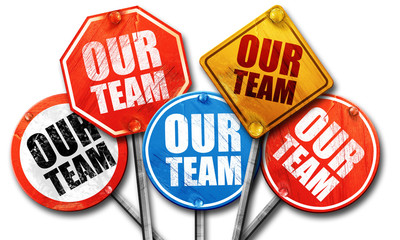 our team, 3D rendering, street signs