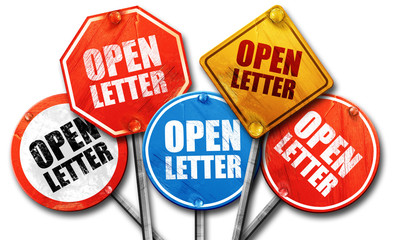 open letter, 3D rendering, street signs