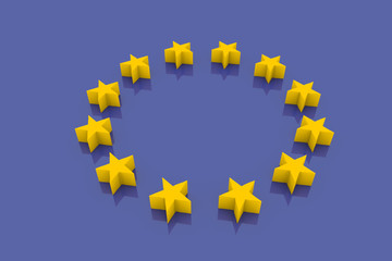 Europäische Flagge 3d rendering