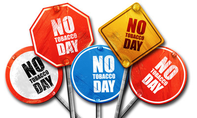 no tobacco day, 3D rendering, street signs