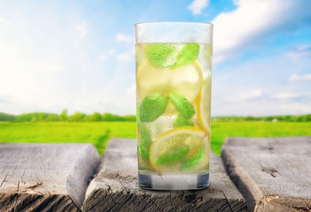 Homemade lemonade on the table