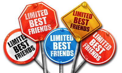 Fototapeta premium limited best friends, 3D rendering, street signs