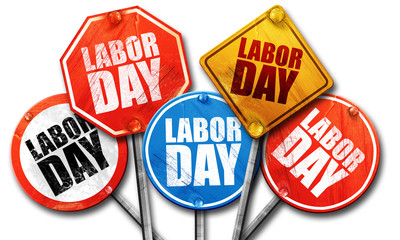 labor day, 3D rendering, street signs
