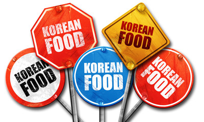 korean food, 3D rendering, street signs