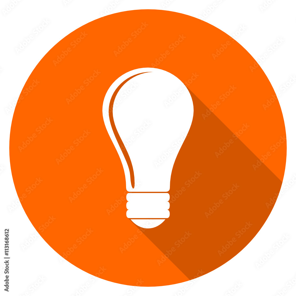Poster flat design round orange bulb vector icon