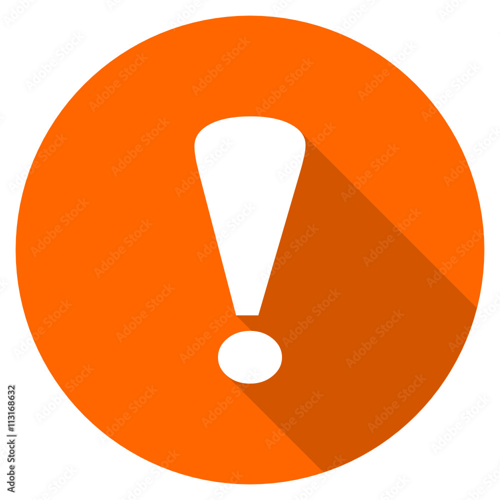 Poster flat design round orange attention vector icon