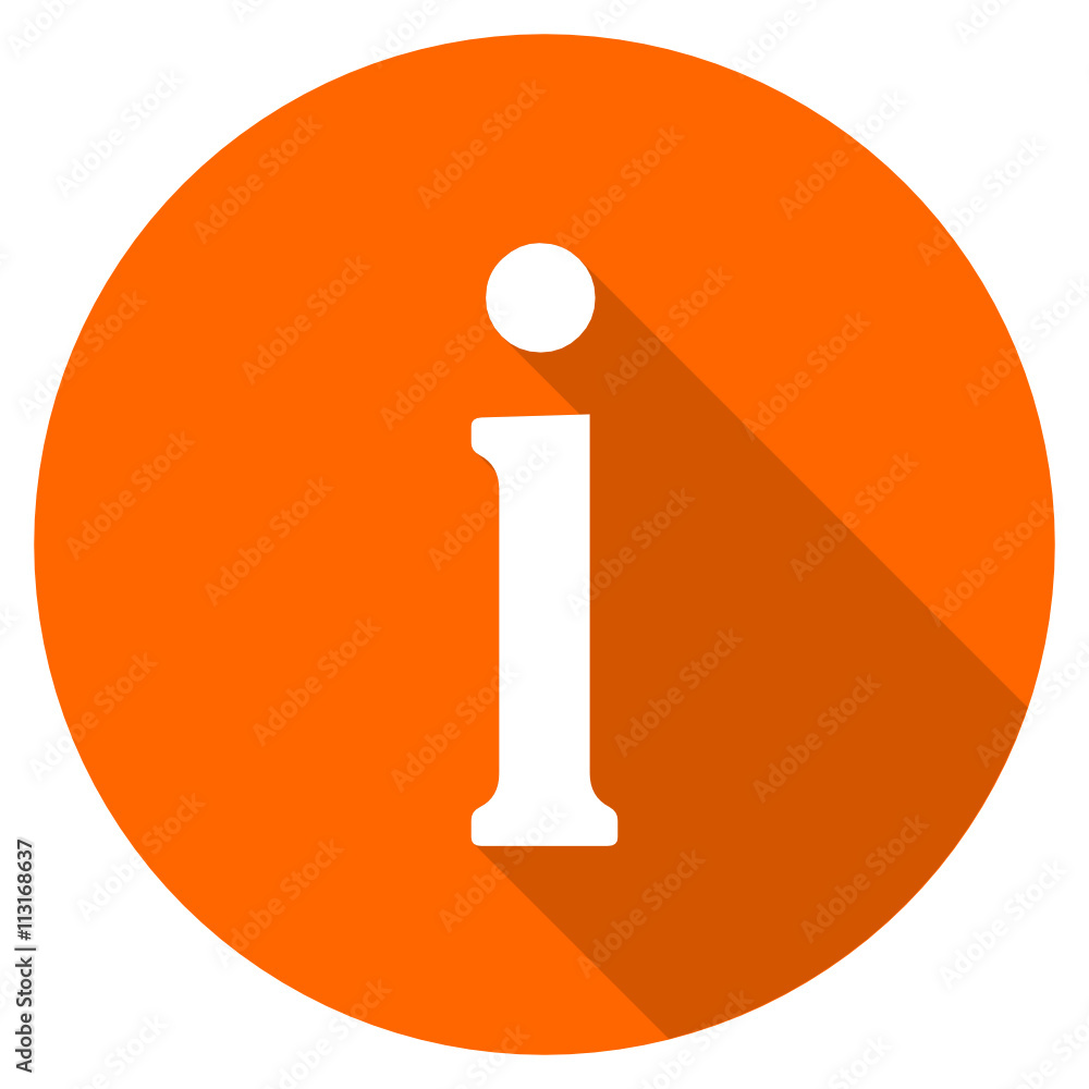 Poster flat design round orange info vector icon