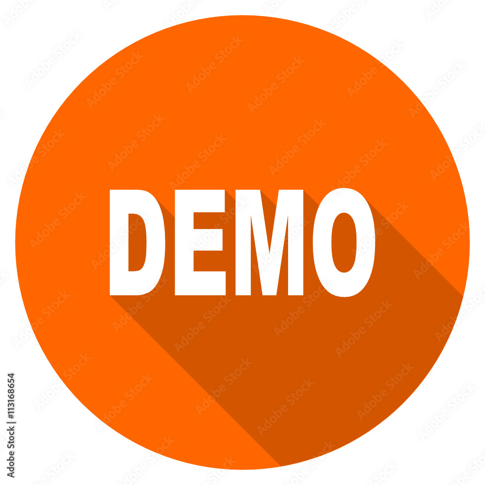 Poster flat design round orange demo vector icon