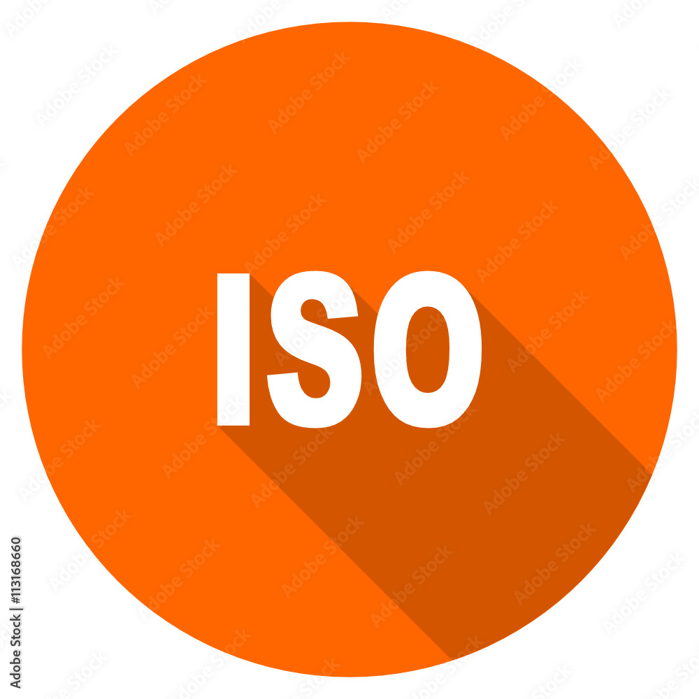Poster flat design round orange iso vector icon