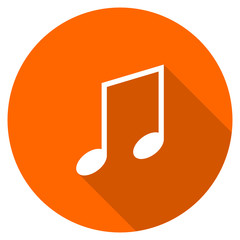 Flat design round orange tune  vector icon