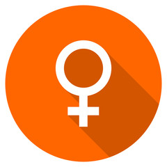 Obraz premium Flat design round orange female icon vector icon