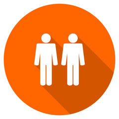 Flat design orange vector pair web icon