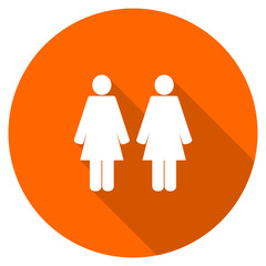 Flat design orange vector pair web icon