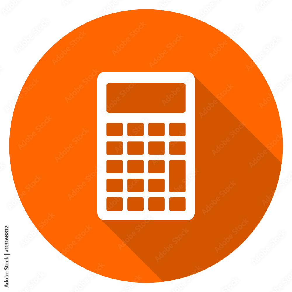 Aufkleber flat design round orange vector calculator icon