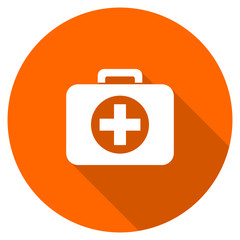 Fototapeta premium Flat design round orange vector medicine icon