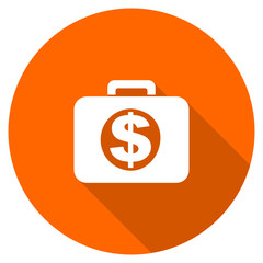 Flat design round orange vector business icon