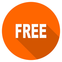 Orange flat design vector free icon