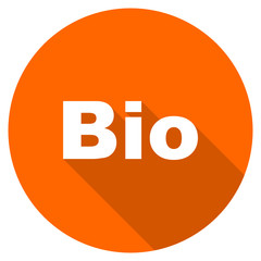 Orange flat design vector bio icon