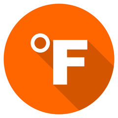 Orange flat design vector thermometer icon