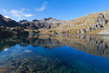 Fototapeta premium Small mountain lake in Italy mountains