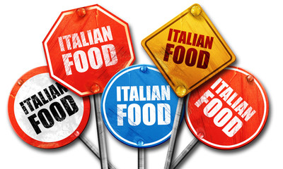 italian food, 3D rendering, street signs