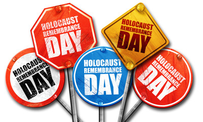 holocaust remembrance day, 3D rendering, street signs