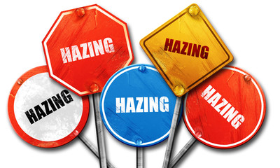 hazing, 3D rendering, street signs