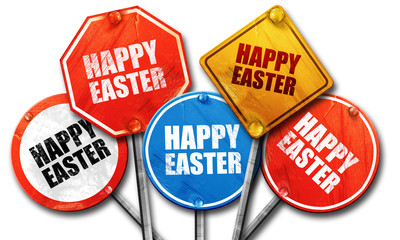 happy easter, 3D rendering, street signs