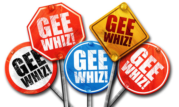 gee whiz, 3D rendering, street signs