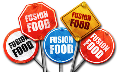 fusion food, 3D rendering, street signs
