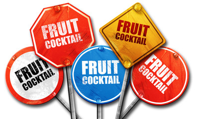 fruit cocktail, 3D rendering, street signs