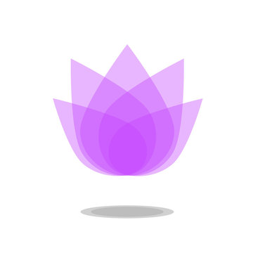purple lotus icon spa yoga vector