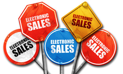 electronic sales, 3D rendering, street signs