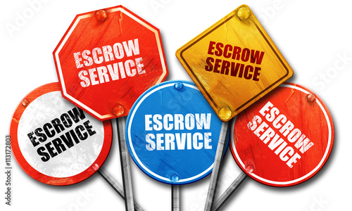 Escrow Service 3d Rendering Street Signs Stock Photo And