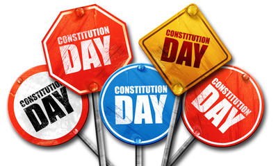 consitution day, 3D rendering, street signs