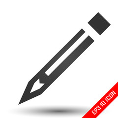 Pencil icon. Pencil flat logo. Pencil symbol illustration.