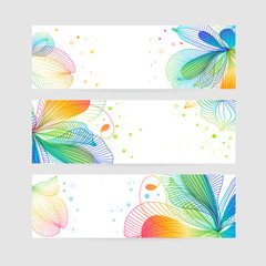 Set of floral banners