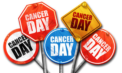 cancer day, 3D rendering, street signs