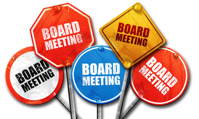 board meeting, 3D rendering, street signs