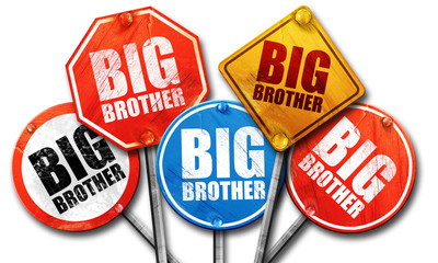 big brother, 3D rendering, street signs