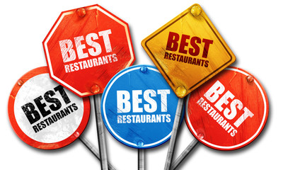 best restaurant, 3D rendering, street signs