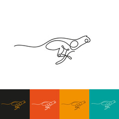 Obraz premium One line cheetah design silhouette. Hand drawn minimalism style vector illustration