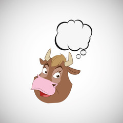 Animal design. cow icon. Isolated illustration, white background
